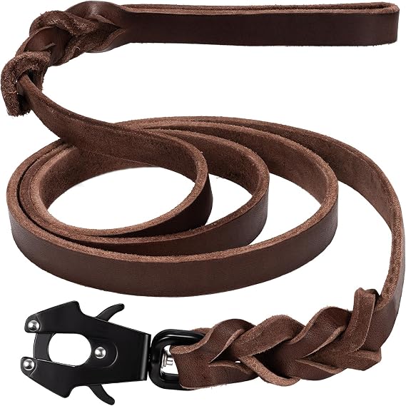 GEIT Genuine Leather Heavy Duty Dog Leash for Medium and Large Dogs