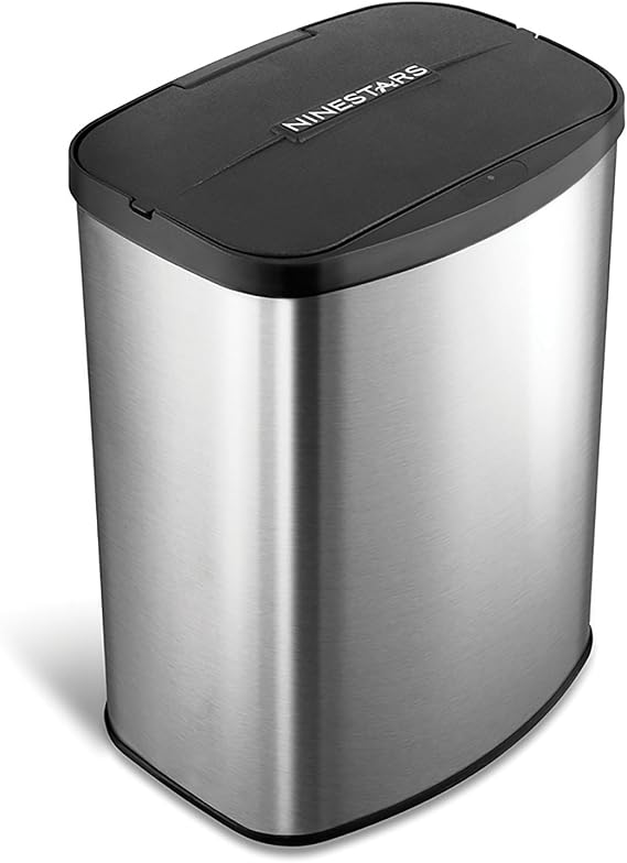 NINESTARS DZT-8-1 The Original Automatic Motion Sensor Trash Can, 2.1 Gal. / 8 L., Stainless Steel