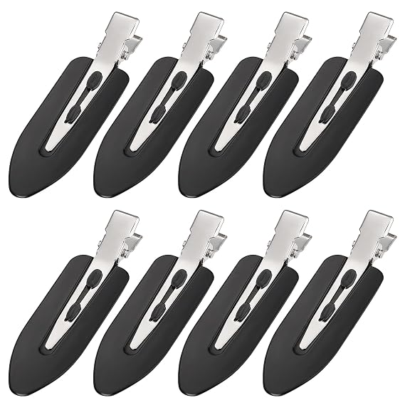 8Pcs Creaseless Hair Clips for Women Styling, Makeup Accessories, Black | MADHOLLY No Crease No Bend, Alligator Flat Hair Barrettes for Fixing Bangs, Hairstyle Stuff