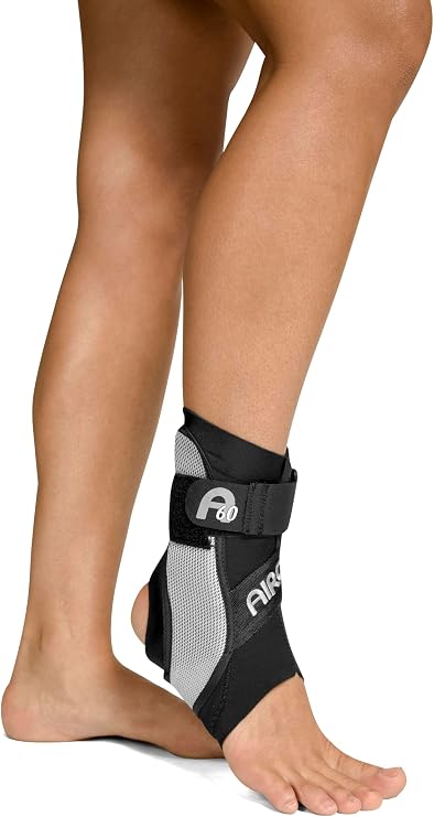 AIRCAST A60 Ankle Support Brace - Ankle Sprain, Chronic Instability, Stabilising Sports Support for Protection and Prevention. Size Medium, Left, Black