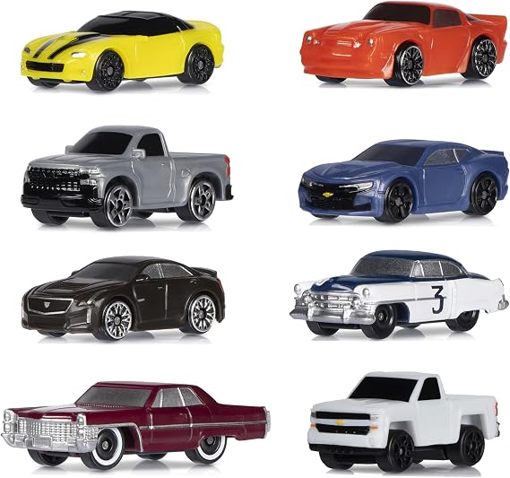 Micro Machines Multipack - Toy Cars and Collectables - Featuring 8 Cadillac and Chevrolet Vehicles - Play and Collect -