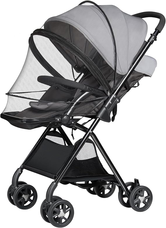 Bemece Universal Baby Stroller Mosquito Net, Durable Mosquito for Stroller with Two-Way Zippers & Storage Bag, Breathable & Foldable Mosquito Nets, Perfect Bug Net for Strollers