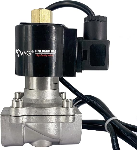 Normally Open Water Fountain Solenoid Valves, 3/4" NPT AC 110V Stainless Steel VITON Electric Underwater Solenoid Valve for Water, Air, Oil, Fuel