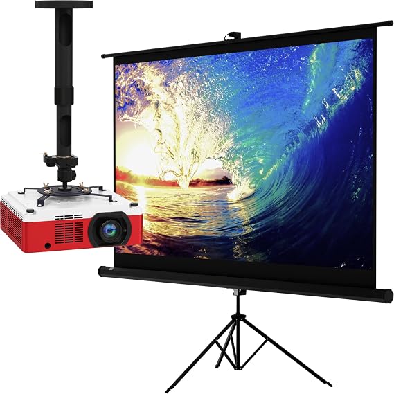 84" Projector Screen with Stand & Universal Projector Mount