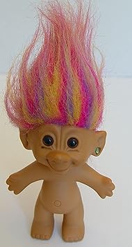 Bright Toys Rainbow Hair Jewel Ear Troll Doll 4.5 Inches Tlal