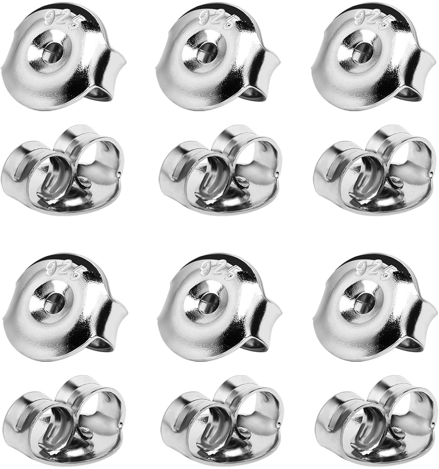 DELECOE 18K Yellow Gold Plated Earring Replacements, 925 Sterling Silver Earring Backs - Hypoallergenic, Secure - 12PCS/6 Pair
