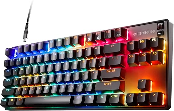 SteelSeries New Apex 9 TKL HotSwap Optical Mini Keyboard TKL Esports Design Optical Switches RGB Customization Aluminum Alloy Frame Double Shot PBT Keycaps