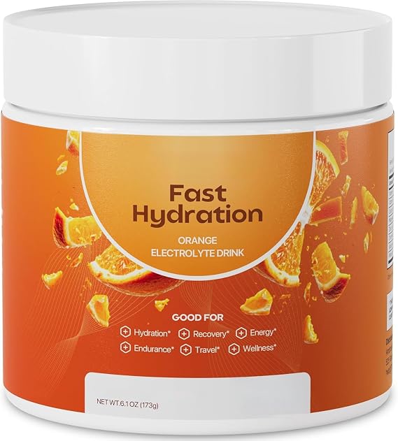 Electrolyte powder, orange powder, natural formula, sugar-free | relieve fatigue, increase energy, non-GMO, gluten-free