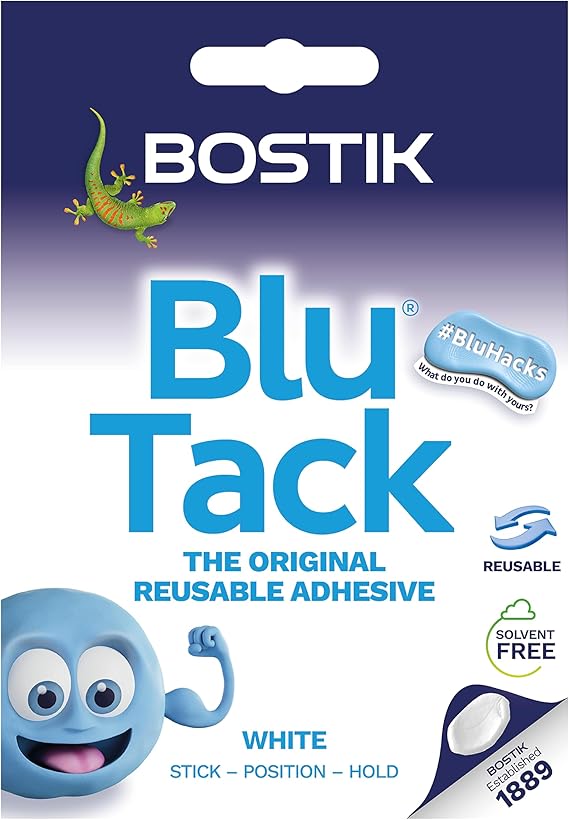 Bostik B183836 Blu Tack - White | Clean, Safe & Easy to Use - Non-Toxic