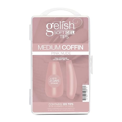 Gelish Nude Soft GelTM Tips - 120 Count Professional Quality Press on Nails Extension for Strong, Long-Lasting Manicures Easy Application, Natural Look, Pre-shaped False Nail