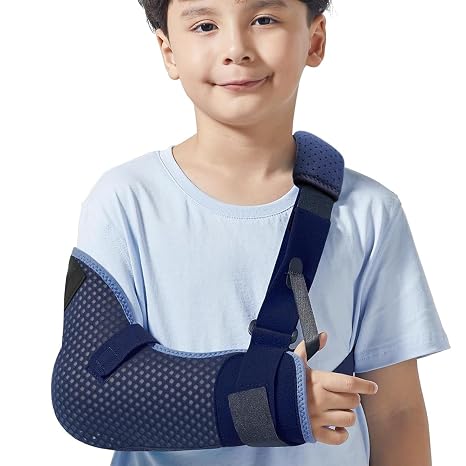 Velpeau Kids Arm Sling Shoulder Immobilizer with Waist Strap, Ventilated & Breathable Design, Arm Support Brace for Children, Boys, Girls (Kids Mesh Version-Left Hand, X-Small)