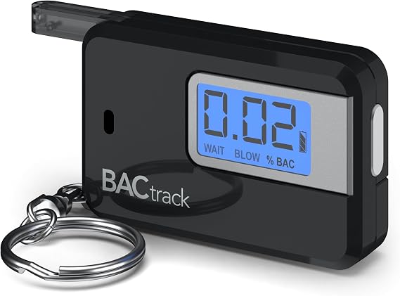 BACtrack Go Keychain Breathalyzer| Portable Alcohol Tester | Black | 3 Mouthpieces Included | For Home & Personal Use