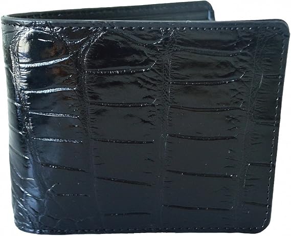 Men's Bifold Belly Leather Wallet (Black)