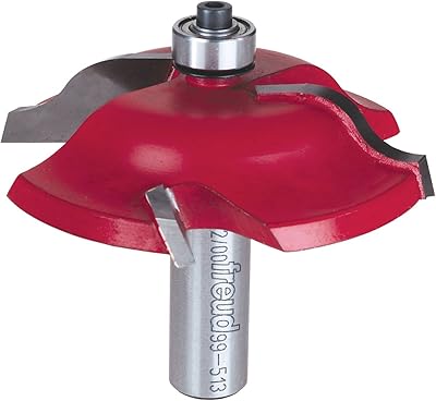 Freud Quadra-Cut Raised Panel Bit for Doors, Drawer Fronts, Paneling, and Decorative Tasks - 2-34 Diameter, 58 Height, 2-12 Length, 716 Radius, 12 Shank - 99-513