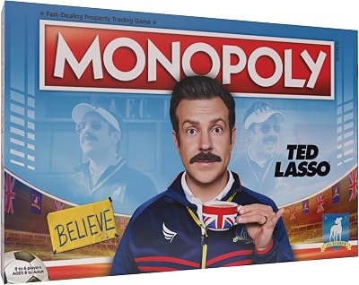 Monopoly Ted Lasso | Officially Licensed Board Collectible Board Game | Play as Believe Sign, Goldfish, Tea up, Teds Visor and More | Based On Popular Comedy Series
