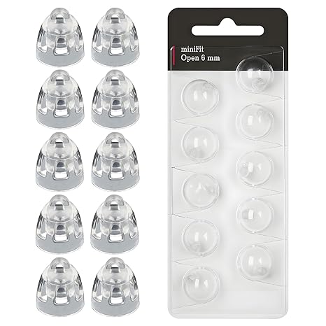 10Pcs Hearing Aid Domes for Oticon Replacement 6mm Hearing Aid Dome Minifit | Open Vent Bass Domes Ear Tips Replacement Parts Accessories Compatible with Oticon