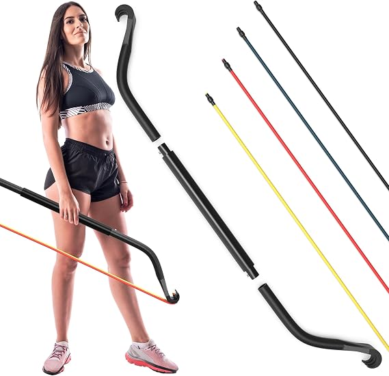 Synergee Resistance Bow Portable Home Gym Bar and Bands