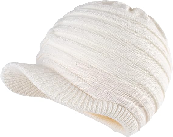 Unisex Winter Hats with Visor Warm Ski Hat Stylish Knitted Hat for Men and Women