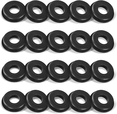 20PCS Glad Hand Seals, Rubber Gladhand Seals, Glad Hand Seal Washers Grommets Round Gaskets for Semi Trucks Trailers Brake Air Hose, Parts Number 10028, Semi Truck Accessories Black