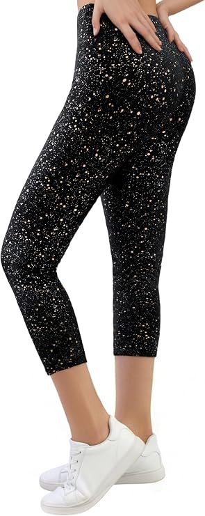Sparkly Leggings for Women, High Waisted Starry Sky Print Sparkle Pants, Casual Stretch Skinny Legging for Party Holiday