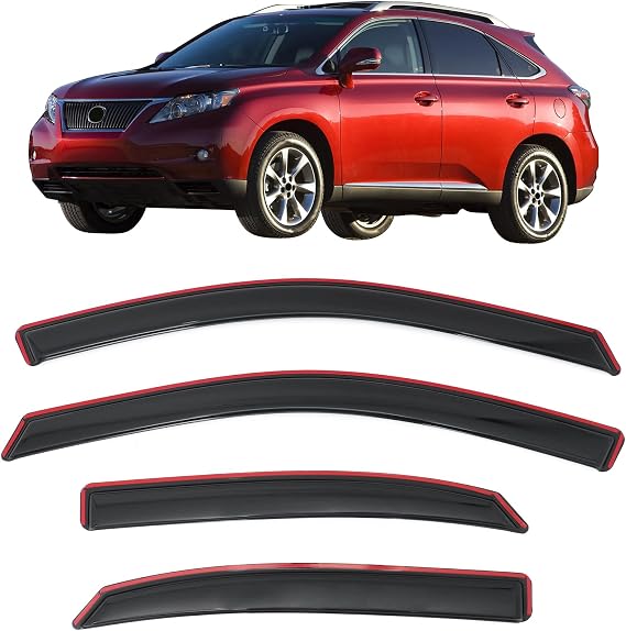 Fit 2010-2015 Lexus RX350 / RX450h in Channel Window Visors Black Acrylic