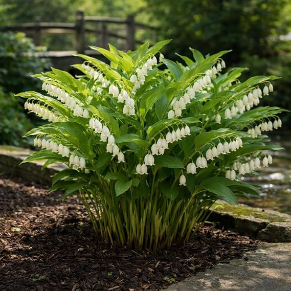 18 Solomon's Seal Seeds, Polygonatum Perennial Flower Seeds for Shade Garden, Elegant White Bell-Shaped Blooms, Hardy Ornamental Plant for Woodland Landscaping and Ground Cover