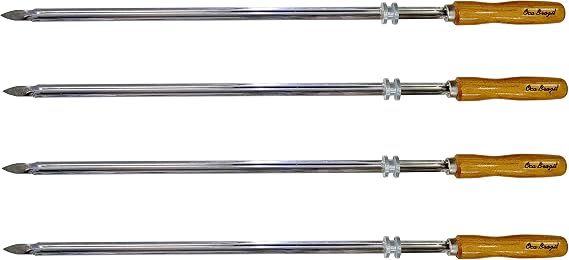 Medium Cuts - Set of 4 Brazilian Skewers for BBQ 28" - Professional Grade
