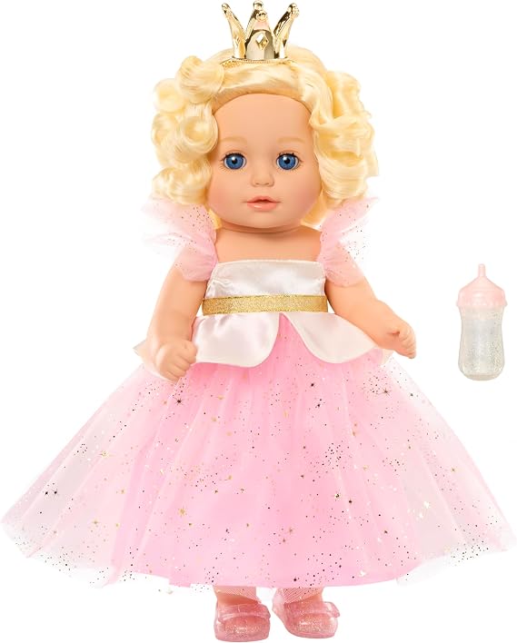 Baby Born Princess Baby Doll Annabell - Blonde Hair, Blue Eyes: Realistic Features for Kids Ages 3 & Up, Rooted Hair, Eyes Open & Close