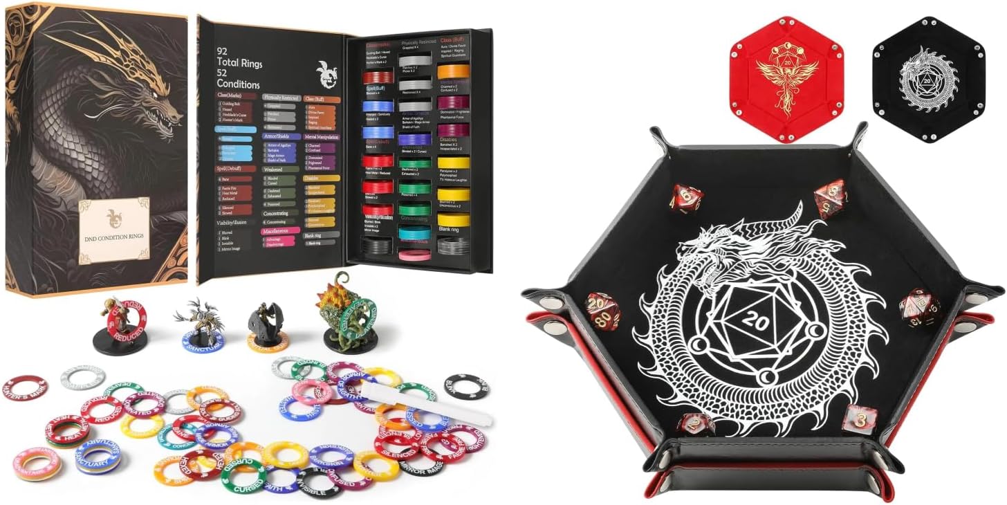 2 Pcs Portable Tray Sets & 92 PCS Status Effects Markers