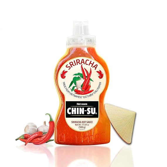 CHIN-SU Sriracha Hot Sauce Authentic Vietnamese Sriracha, Premium Gourmet Asian Hot Chili Sauce, 1 Pack of 17.6oz