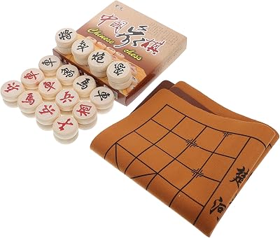 Wooden Chess Board Game Set Chinese Chess for Travel Portable Chessboard Pieces Educational Toy for Boys and Girls Adults