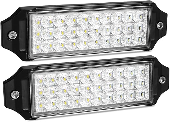 Flush Mount Led Light Bar Pods 12V Flood Super Thin Slim 7 inch Reverse/Backup/Off Road/Bumper/Driving/Fog Lights Sidelight Taillight for Tralier Truck RV Marine Boat ATV UTV 2-Pack