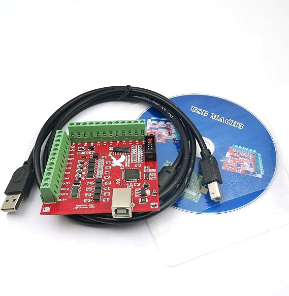 DEVMO Mach3 USB Interface Board USB CNC Controller 4 Axis Motion Control Card Interface Breakout Board for Stepper Motor Driver