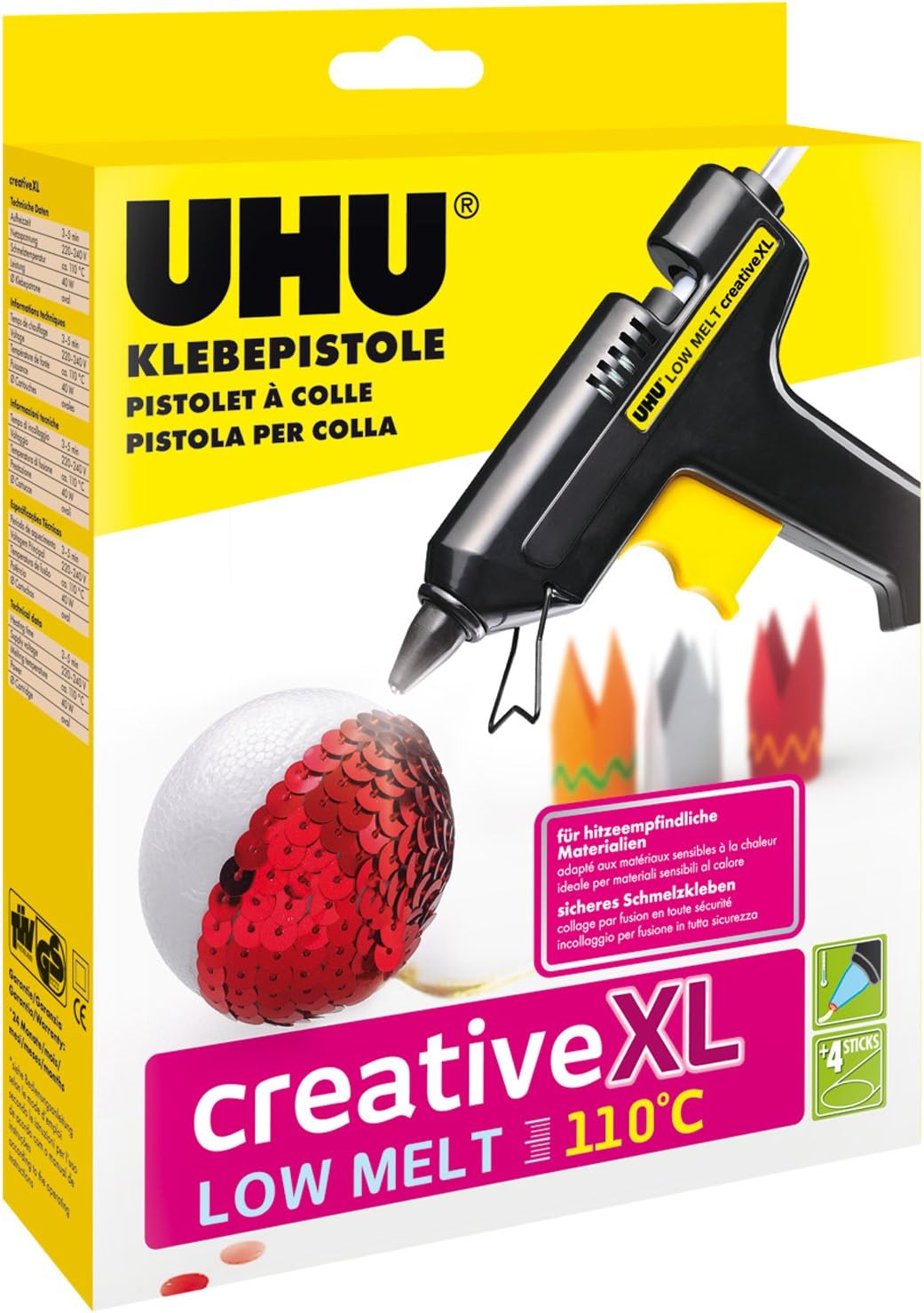 UHU Low-Temperature Glue Gun Creative, Low Melt 110°C, 48615