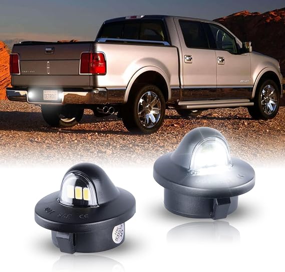 POPMOTORZ F150 LED License Plate Lights Rear Bumper Tag Lamps Assembly Compatible with Ford F150 F250 F350 F450 F550 Super Duty Explorer Expedition Ranger Excursion Bronco Truck Pickup Clear Lens 2PCS