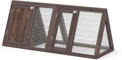 GOJOOASIS Chicken Coop for 2 Chickens Small Rabbit Hutch Quail Coop Wooden Bunny Cages Outdoor Chicken House wVentilating Wire Carbonized Wood