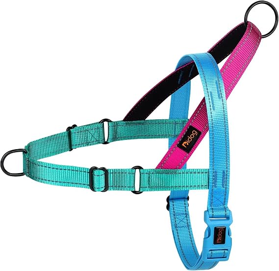No Pull Dog Harness for Small Dogs, Soft Padded Handle, Blue, S | Quick Fit, Easy On and Off, Front Adjustable, Lightweight Vest, Colorful Reflective Strips, Easy for Walking and Training
