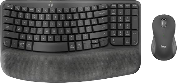 Logitech Wave Keys MK670 Wireless Ergonomic Keyboard Mouse Combo - Graphite