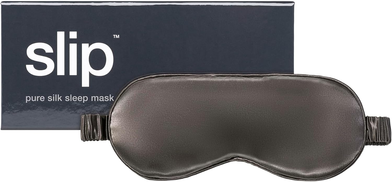 Slip Silk Sleep Mask, Charcoal One Size - 100% Pure Mulberry 22 Momme - Eye Mask for Sleeping - Comfortable Sleeping Mask with Elastic Band - One Size