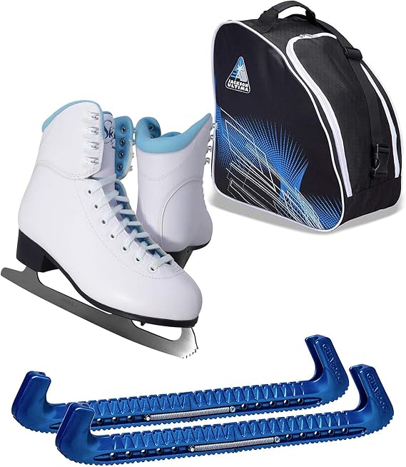 Jackson Ultima GS180 GS181 GS184 SoftSkate Toddler, Girls and Womens Ice Skates/Blue, Fleece, Pink, Purple Bundle with Bag and Guardog Skate Guards