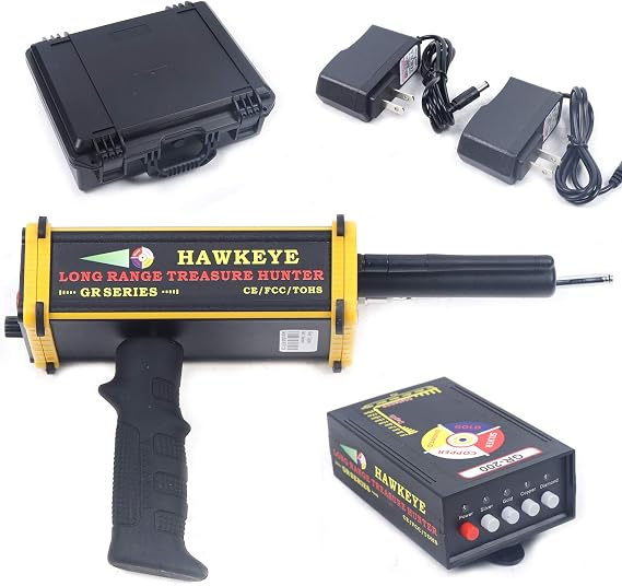 GR-200 Long Range Underground 100m Metal Gold Detector with 3D Led Display + Antenna,Led Digital Display High Accuracy Metal Detectors for Adults, Gold Detector Professional