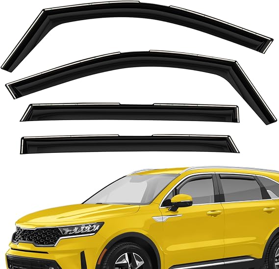 Extra Durable Window Deflectors in-Channel Window Visors Rain Guards Fit for Kia Sorento 2021-2026, Sun Visors, Wind Vent for Shades, Exterior Car Accessories - 4pcs. AG0655
