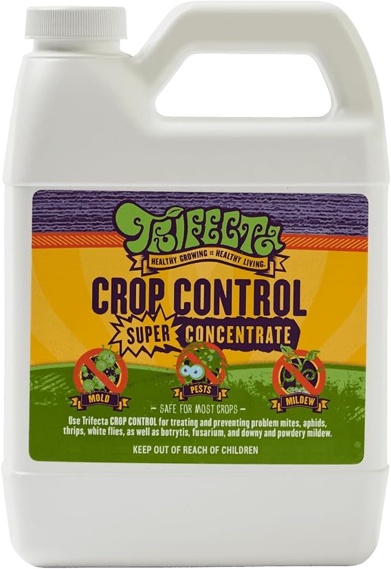 Trifecta Crop Control Super Concentrate All-in-One Natural Pesticide, Fungicide, Miticide, Insecticide, Help Defeat Spider Mites, Powdery Mildew, Botrytis, Mold, and More on Plants 4 OZ