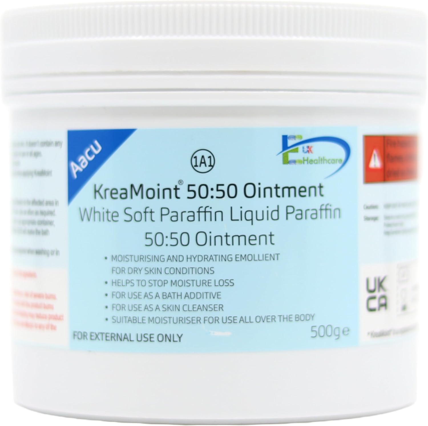 Aacu KreaMoint 50:50 Ointment Liquid Paraffin 50% in White Soft Paraffin 50% 500g