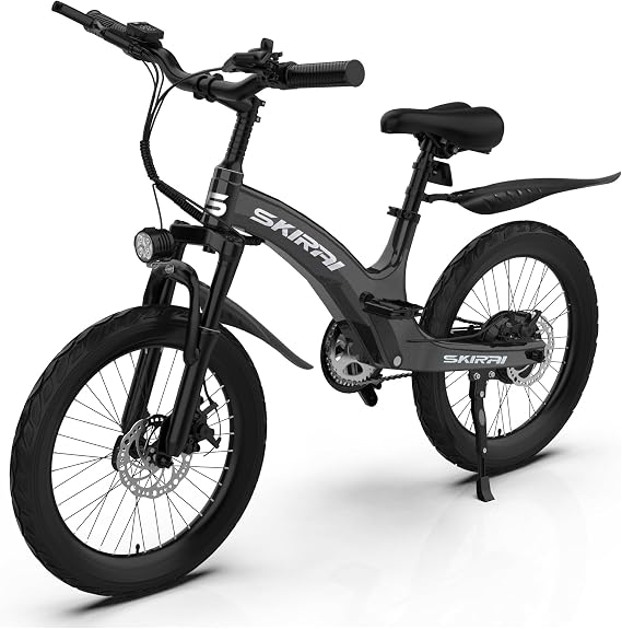 20 inch Electric Bike for Kids, 250W Brushless Motor, 25.2V 7Ah Battery, 3 Speeds up to 15.5 mph, Magnesium Alloy Frame Ebike for Girls Boys 6 to 10