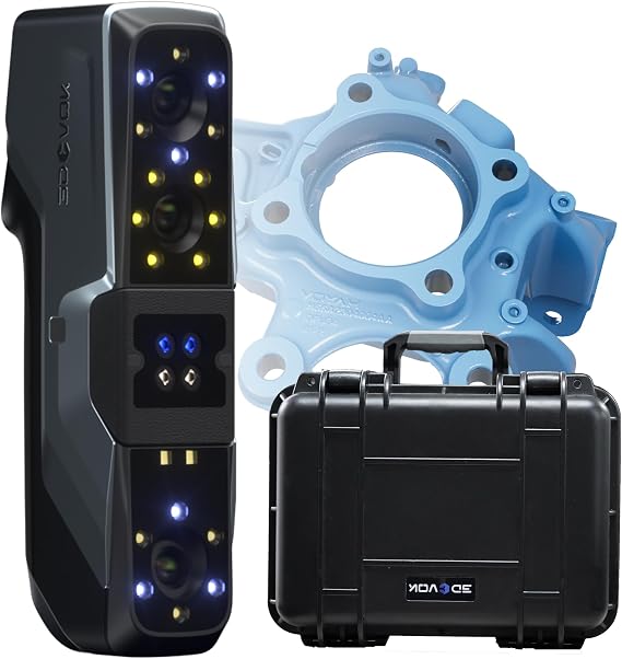 MT 3D Scanner - Blue Laser + Infrared, 0.04mm Accuracy, 70FPS - Handheld, Scans Transparent and Black Objects, for 3D Printing, Reverse Engineering, Car Restoration, Design, Education