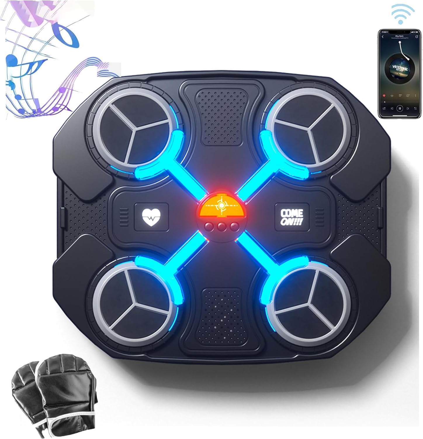 Music Boxing Machine for Adults and Kid, Home Wall Mount Music Boxer, Electronic Smart Agility Training Boxing Target Punching Equipment Pads, Gear Boxing Machine for Improve Fight Reaction