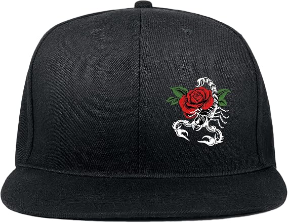 Negi Skull Hats for Men Baseball Cap, Adjustable Flat Bill Hats Black Hats, Snapback Hats for Women Retro Trucker Cap