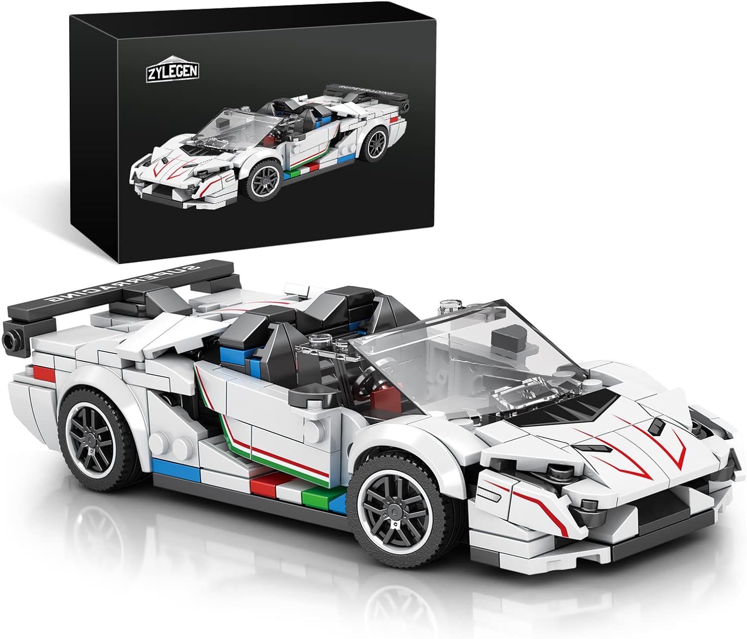 ZYLEGEN Sports Car Toy Building Set,Technique and Engineering Construction Toy for Kids,MOC Building Blocks Set to Build,Creative Gifts for Boys Age 3 4 5 6 7 8 9 10