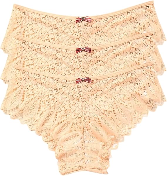Womens Underwear Invisible Sexy Seamless Bikini Lace Underwear Half Back Coverage Briefs Panties Hipster Cheeky Panties